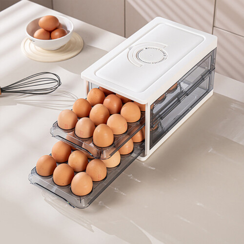 32 Eggs Container with Lid and Handle Clear Plastic Eggs Tray 1