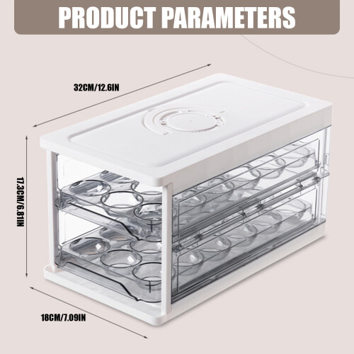 32 Eggs Container with Lid and Handle Clear Plastic Eggs Tray 2