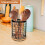 Suporte para utensílios de cozinha com base giratória de bambu. 4