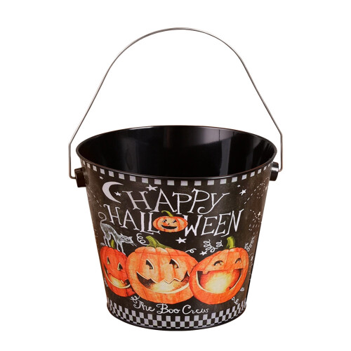 Balde de doces de Halloween em ferro para uso interno e externo (1 peça) 2