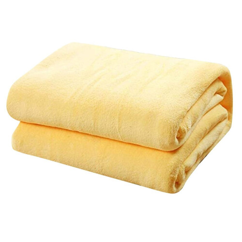 Yellow Micro Plush Fleece Throw Blanket 70 x 100 cm 1