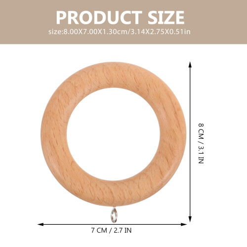 Holzgardinenringe, braun, 8 cm 1