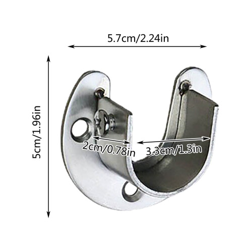 Supports de tringle à rideau de douche en forme de U, robustes, 2 pièces 2