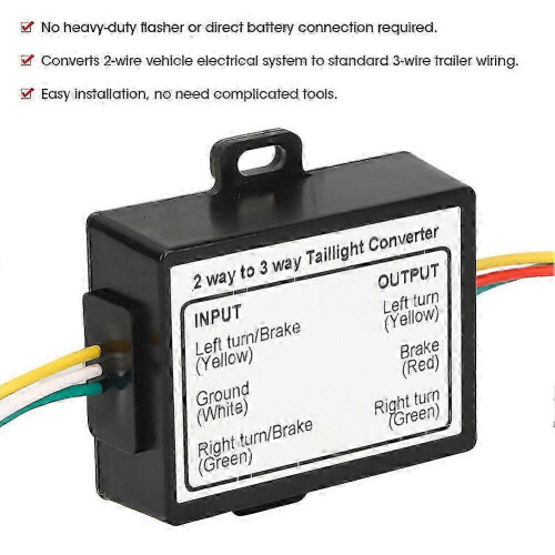 2-to-3 Wire Splice Trailer Converter Electrical System Wire Harness Adapter US Type 1
