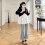 Flattering Patchwork Pregnant Tops Designed With-black white M 3