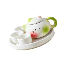 Miniature Tea Pot Set for Home Use Small Ceramic-pink green