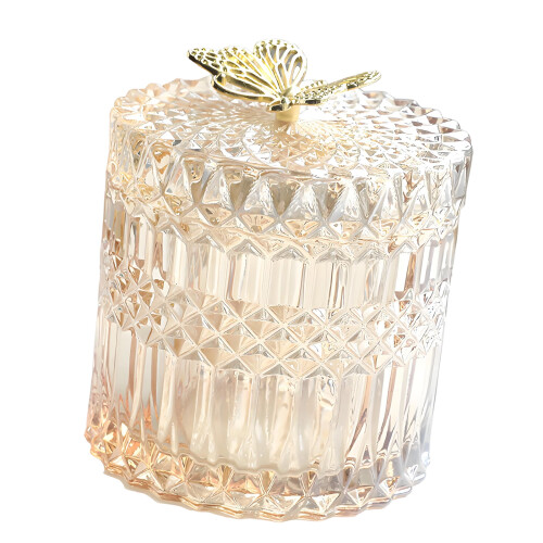 Unique Butterfly Patterned Glass Container Suitable For-L