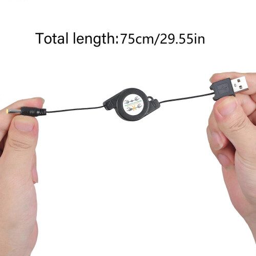 Adjustable Length USB 5V Power Cord DC4.0mmx1.7mm Plug Charging Cable Line compatible with LED Lights Small Electronics 2