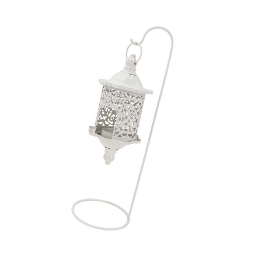 Romantics Ornate Metal Birdcage Candle Lantern Tealight-White