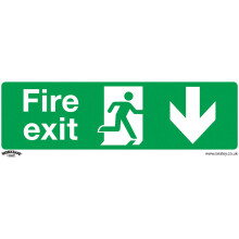 Worksafe SS22V1 Safety Sign Fire Exit (Down) - Self-Adhesive Vinyl