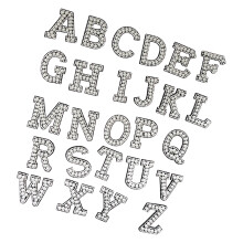 Adhesive Letter With Imitation Pearls And Rhinestones For-Black