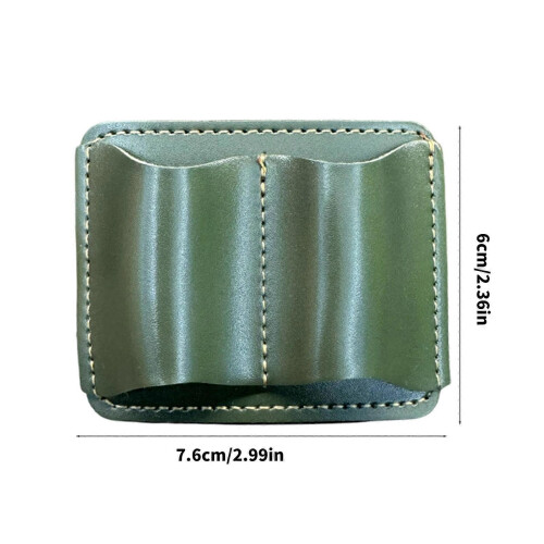 Retro Style PU Leather Double Pen Case With Easy Open Close Functionality compatible with Workplace Double Pen Pocket Holder Clip 2