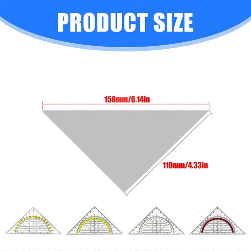Clear Set Square 180 Degrees Protractors Geometry Drafting Angles Measuring Tool compatible with Architectural Drawing Math Drafting 2