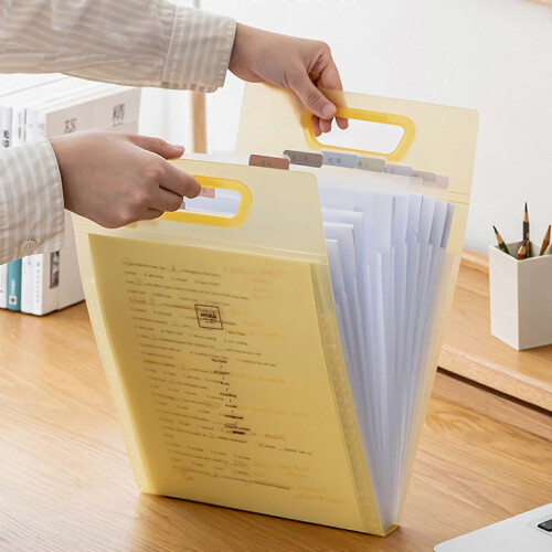 Heavy Type Exam Paper Organizers with Multiple Compartments Large Capacity A4 Sheets School Accessory Plastic Texture 1
