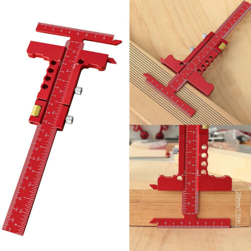 Sliding Edge Ruler Woodworking Marking Ruler Woodworking Construction Ruler Practical T-shaped Ruler compatible with DIY Project 1