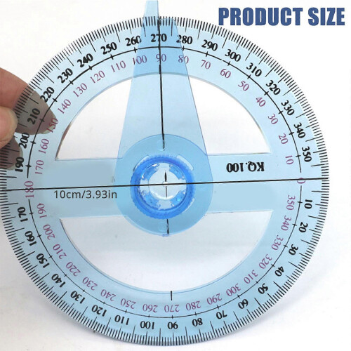 2 Pcs Circle Protractor 360 Degree Protractor Ruler Math Protractor Drafting Tool compatible with School Office Drawing Measuring 2