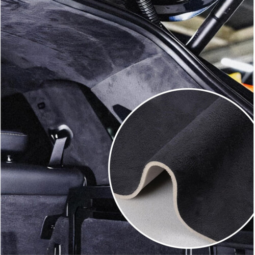 Material din piele întoarsă pentru reparații interioare auto Black 2