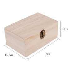 Quadratische Aufbewahrungsbox aus Holz mit Scharnier, Bastel- und Geschenkbox