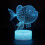 Veilleuse à illusion d'optique 3D – Lampe Poisson Gras, Tactile 1