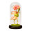 Ornamento de cúpula de vidro com rosa artificial 8,3" x 3,5" 1