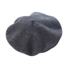 Damesbaret van wolmix, gebreide stijl, Frans, donkergrijs
