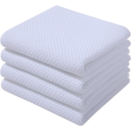 Torchons gaufrés RUseeN 100 % coton, 33 x 71 cm (lot de 4),