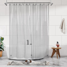 Doublure de rideau de douche transparente en PEVA noir – Imperméable,