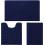 Ensemble de tapis de bain 3 pièces en chenille bleu marine 1