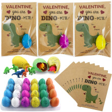 24 Dino-Eier-Schlüpf-Valentinskarten für Kinder