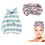 Turbante de microfibra para cabelo com laço rosa e cinza – Pacote com 2 1