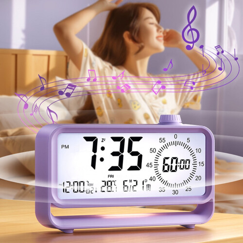 LCD Children's Alarm Clock with Visual Timer and Night Light 1
