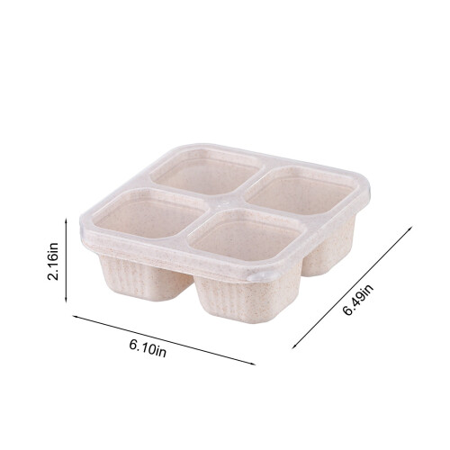Bento-Box mit 4 Fächern – Weizenstroh, mikrowellengeeignet 1