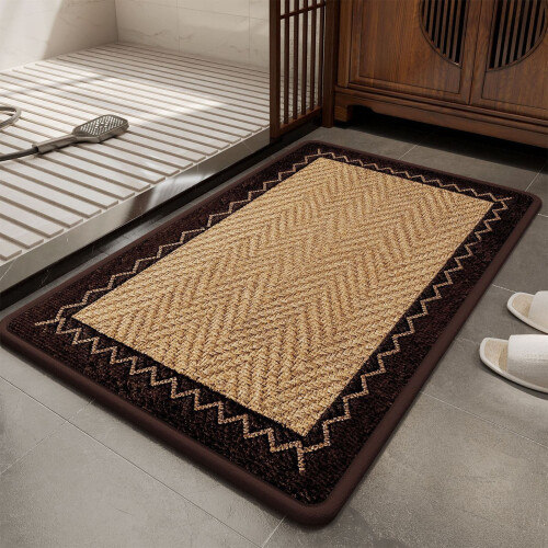 Tapete antiderrapante para banheiro em linho, 60 x 40 cm (24 x 16 polegadas) 1
