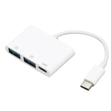 Adattatore USB 3-in-1, bianco ABS, portatile per dati