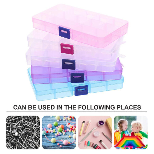 5pcs Plastic Tools Storage Container 15-compartment Parts Storage Boxes 2