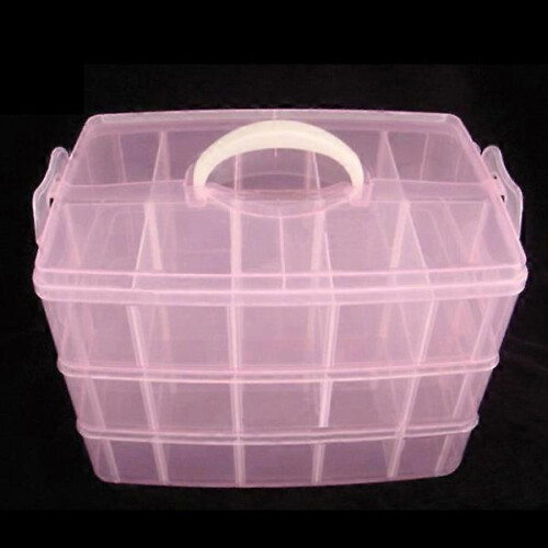 Detachable Plastic Storage Box Cosmetic Organizer with Handle 1