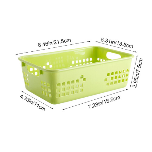 Small Plastic Storage Basket with Handles, Stackable Organizer for Remote Controls, Office, Kitchen & Bathroom – Compatible with Home Use 2