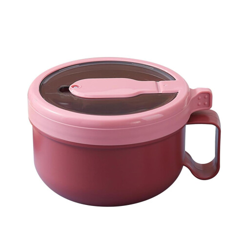 Ciotola per ramen con coperchio e manico, 850 ml, rossa 1