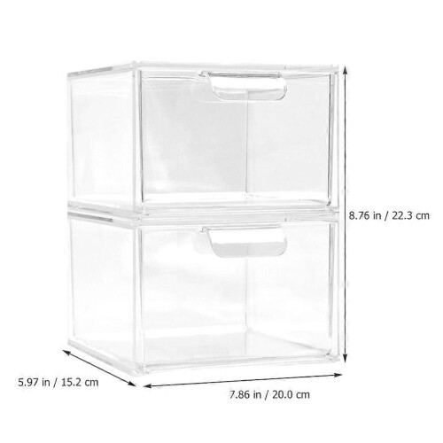 Drawer Organizer Transparent Plastic Drawer Organizer for Storage 2Pcs 1