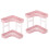 Pink Plastic Storage Shelves Bathroom Shelves for Storage 2Pcs 3