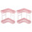 Pink Plastic Storage Shelves Bathroom Shelves for Storage 2Pcs 4