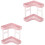 Pink Plastic Storage Shelves Bathroom Shelves for Storage 2Pcs 5