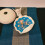 Duftkerze „Caury“, blauer Keramikornament, 1 Stück 5