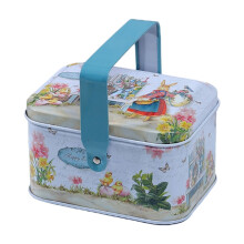Caja de regalo navideña de metal con tapa (1 unidad)