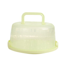 Groene PP-taartdoos met handvat, 26x22x12,5 cm