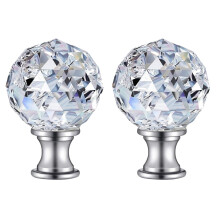 Embout de lampe en cristal, acier inoxydable, 2 pièces, 4,6 x 2,8 x 2,8 cm