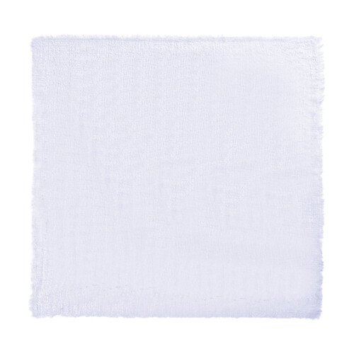 Weiße Baumwoll-Leinen-Serviette mit Quasten, 42 x 42 cm