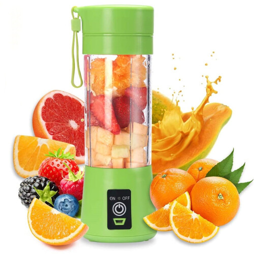 Portable USB Blender 380ml – 6-Blade Rechargeable Mini