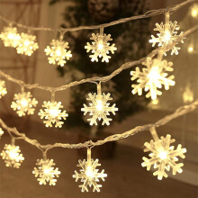 20-stopowy łańcuch świetlny LED Snowflake, zasilany bateriami, Twinkle