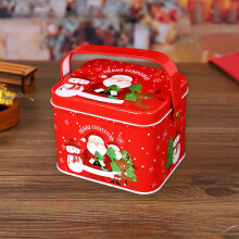 Boîte de rangement Art Déco en fer rouge 13 x 10,7 cm